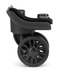 Replacement Luggage Wheel W149-2 Dual Spinner Wheels for Suitcase Repair side view showing dual wheel design and black material.
