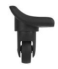 Replacement Luggage Wheel Suitcase Repair Spinner Wheels Model W149 side view of black PVC wheel with smooth bearings.