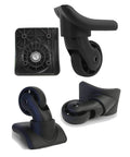Replacement Luggage Wheel Suitcase Repair Spinner Wheels Model W149 in black plastic with smooth bearings and screws.