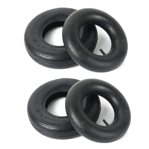 ✝️ (2 sets) 4.00-6 replacement pneumatic tires and inner tubes - universal fit 13” tires and tubes compatible with wheelbarrows