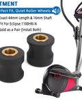 Replacement Roller Wheels For Eclipse 1100HR A Elliptical Pair With Enhanced PU And Spiral Grooved Bronze Bushing For Quiet, Long Lasting Operation, Direct Fit Upgrade For Eclipse Machines, High Durability Exercise Machine Parts That Are Totally Worth It, showing elliptical fitment with roller wheels in focus