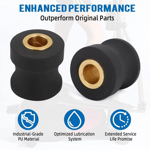 Replacement Roller Wheels For Eclipse 1100HR A Elliptical Pair With Enhanced PU And Spiral Grooved Bronze Bushing