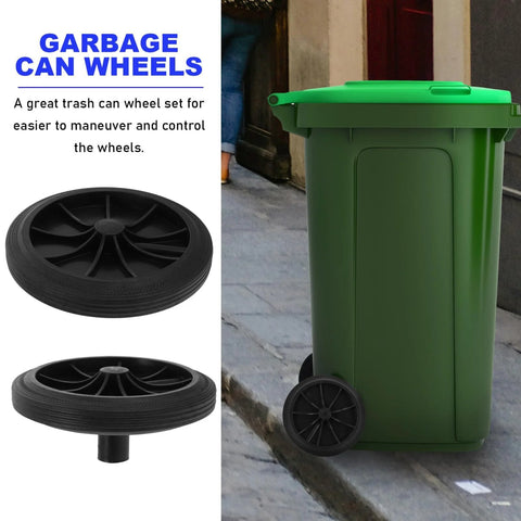 Replacement Trash Can Wheels Set Of 2 For Outdoor Garbage Containers, Plastic Rubber Casters For Waste Receptacles, 0.79 Inch Diameter, Durable Rubber Construction, Restores Easy Mobility And Smooth Transport