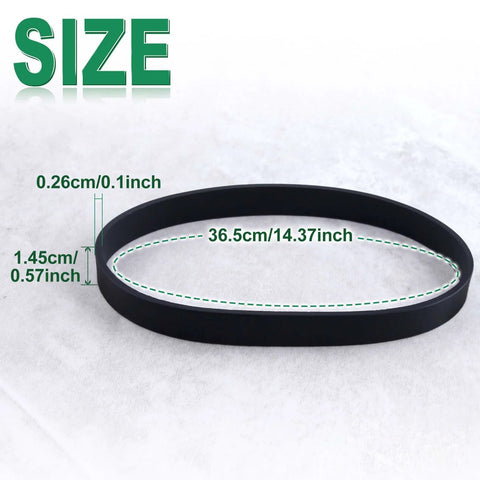 Restore strong suction and peak cleaning with this four pack of replacement vacuum belts, compatible with select Bissell models, shown with dimensions.