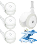 4 Pcs Replacement Walker Wheels For Baby Walkers Rollators And Strollers Universal Compatibility with walker's sleek white design