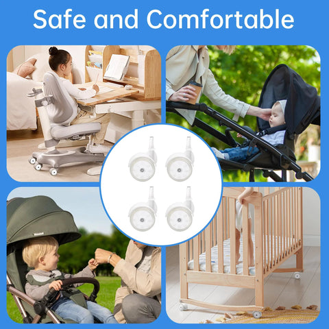 4 Pcs Replacement Walker Wheels For Baby Walkers Rollators And Strollers Universal Compatibility with various uses