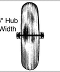 Top view of a 6-inch hub width wheel for ✝️ Replacement wheelbarrow wheel air filled 13"- for 4 cubic ft. wheelbarrow wheels.