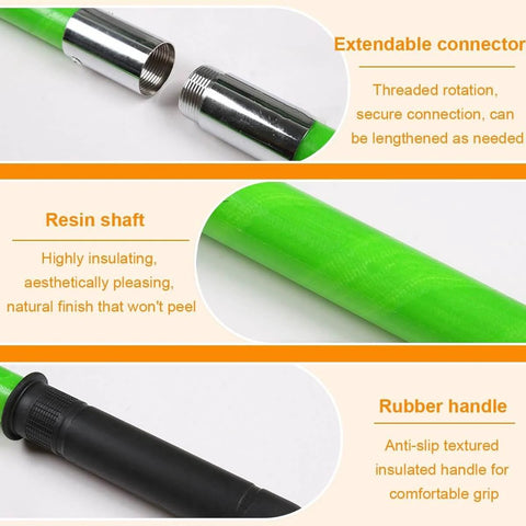 Insulated High Voltage Rescue Hook With Non Conductive Handle 2m hot stick epoxy resin shaft, rubber handle, secure connector