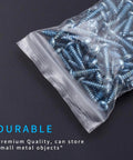300 PCS Small Plastic Bags Set In 3 Sizes 2x2.5in, 2.2x3in, 3x3.5in Resealable Clear Poly Bags filled with small metal screws