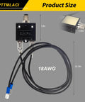 Resettable Fuse Kit For HVAC Circuit Breakers, 3A And 5A Dual Pack, featuring 18AWG wires and product dimensions in inches.