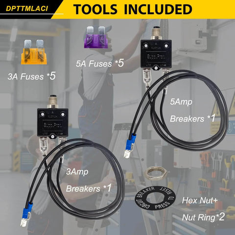 Resettable Fuse Kit For HVAC Circuit Breakers, 3A And 5A Dual Pack, Testers For 32V DC And 125 To 250V AC components included