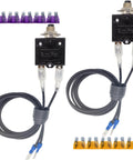 Resettable Fuse Kit For HVAC Circuit Breakers, 3A And 5A Dual Pack, showing two fuses with wires and connectors.