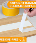Double Sided Woodworking Tape For Wood Projects, 1 and 2 Inch by 33 Feet, 2 Rolls, No Residue in use on wood surface