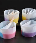 Resin Art Split Cup Set With Three Compartments Silicone Mixing Cups For Fluid Art and Acrylic Pouring Easy Pour Spout