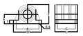 Technical diagram of ✝️ RBW12 NB 3/4" Resin Block Unit Motion Linear Bearing showing dimensions and components, 1-pack view.