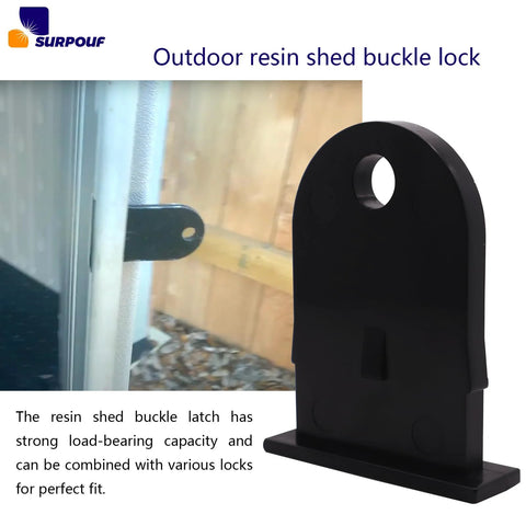 Composite image of Outdoor Resin Shed Hasp Latch With Upgraded Black Solid Core Plastic Durable Plastic Hasp for Rubbermaid sheds