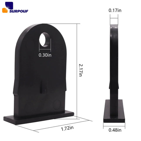 Front and side view of Outdoor Resin Shed Hasp Latch With Upgraded Black Solid Core Plastic Durable Plastic Hasp for Rubbermaid sheds.