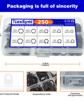 External Retaining Rings Kit With 250 Piece C Clip Set for M8 to M20 in storage box.
