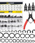 All In One Retaining Rings Kit With 312 Pieces 21 C Clip Sizes 4Mm To 28Mm And 10 E Clip Sizes 1.5Mm To 10Mm Plus 4 In 1 Snap Ring Pliers And Tweezer