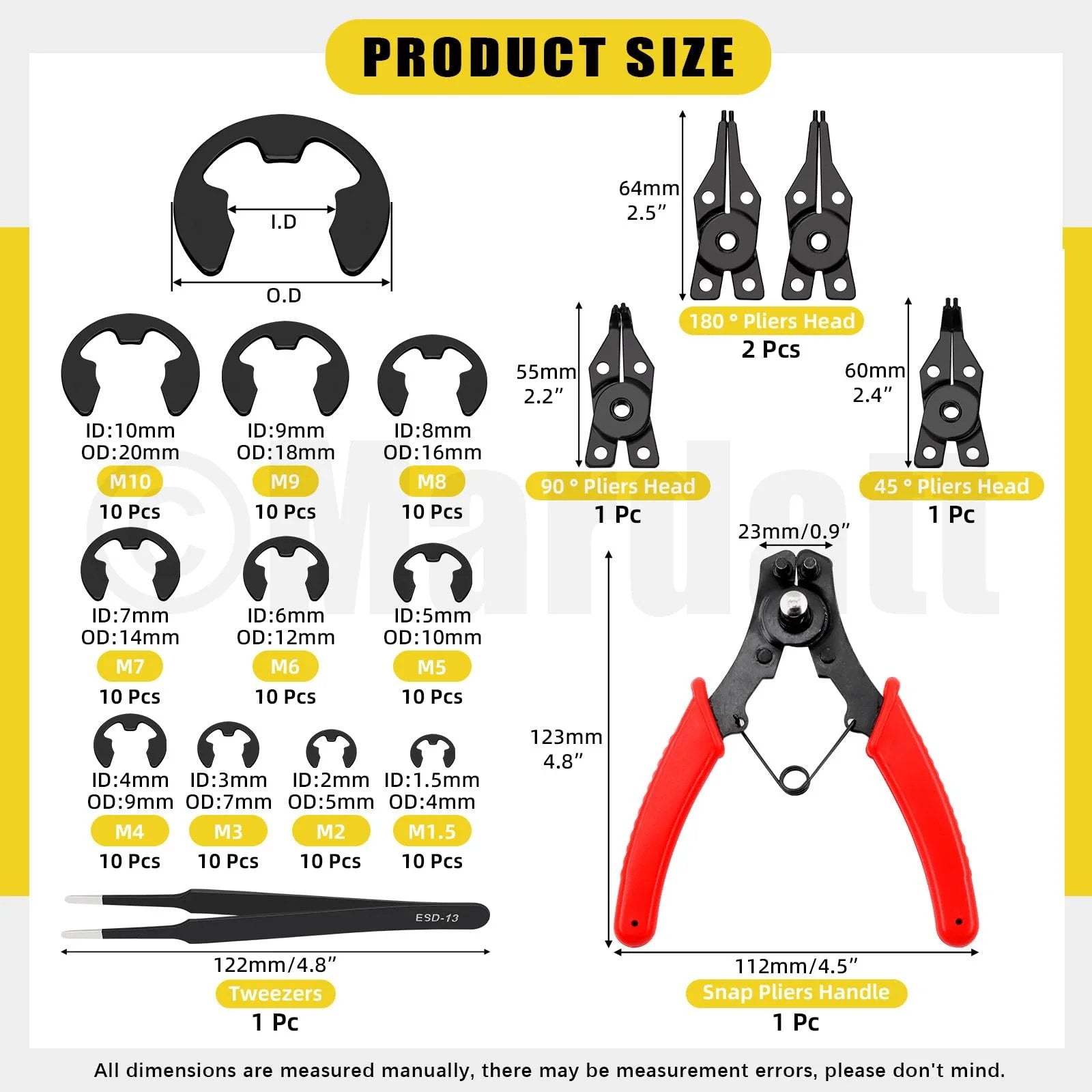 All In One Retaining Rings Kit 312 Pcs with Pliers ✓