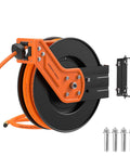 Retractable Three Eighth Inch By Fifty Foot Air Hose Reel with Auto Rewind Hybrid Hose 300 PSI Max Ceiling or Wall Mount