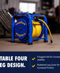 Retractable Air Hose Reel 3/8 Inch By 100 Feet, 300 PSI, Steel Spring Driven Frame, Built To Last Heavy Duty Industrial Hose Reel
