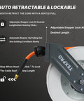 Close-up of Retractable Air Hose Reel With Three Eighths Inch By Fifty Foot Hybrid Hose Auto Rewind 300 PSI mechanism