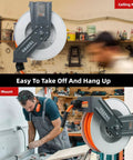 Retractable Air Hose Reel With Three Eighths Inch By Fifty Foot Hybrid Hose Auto Rewind 300 PSI wall and ceiling mount