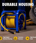 Retractable Air Hose Reel 3/8 Inch By 100 Feet, 300 PSI, Steel Spring Driven Frame, Built To Last Heavy Duty Industrial Hose Reel
