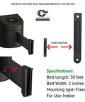 WMB-230 Fixed Wall Mount Retractable Belt Barrier With 30 Foot Belt in yellow caution do not enter ABS case shown in diagram
