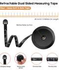 2 Pack Tape Measure Measuring Tape for Body Fabric Sewing Tailor Cloth Knitting Vinyl Home Craft Measurements, black retractable tape