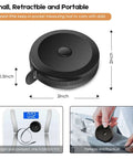 Retractable black tape measure for body fabric sewing with dual scales; compact and portable for on-the-go measurements