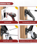 Installation steps for ✝️ Retractable Casters Heavy Duty Casters with Lifting and Lowering Function Maximum Load of 700 lbs (4 casters).