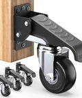 ✝️ Retractable Casters Heavy Duty Casters with Lifting and Lowering Function Maximum Load of 700 lbs (4 casters) mounted on wooden surface