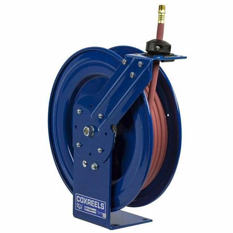 Retractable Air And Water Low Pressure Hose Reel One Half Inch By Fifty Feet P Series Pro Grade Heavy Duty Steel Construction