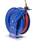 Retractable Air And Water Low Pressure Hose Reel One Half Inch By Fifty Feet P Series Pro Grade Tough Built Heavy Duty Steel Construction