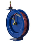 Retractable Air And Water Low Pressure Hose Reel One Half Inch By Fifty Feet P Series Pro Grade Tough Built Heavy Duty Steel Construction
