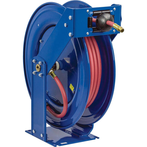 Retractable Air And Water Low Pressure Hose Reel One Half Inch By Fifty Feet P Series Pro Grade Tough Built Heavy Duty Steel Construction