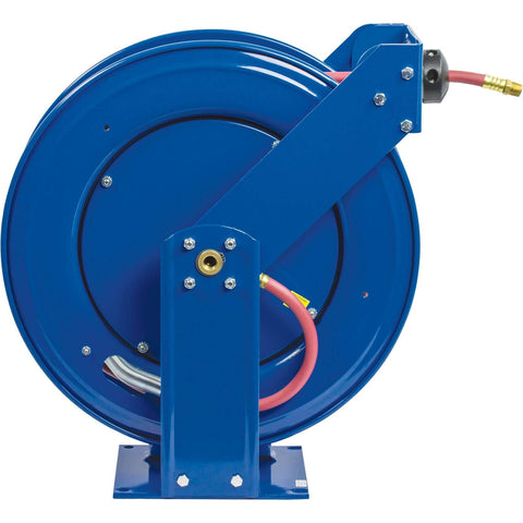 Retractable Air And Water Low Pressure Hose Reel One Half Inch By Fifty Feet P Series Pro Grade Tough Built Heavy Duty Steel Construction