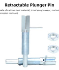 Heavy Duty Two Pack Retractable Indexing Plunger Pin Set M6 Carbon Steel Spring Loaded Latch With Nut For Industrial Equipment