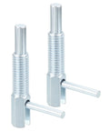 Two Pack Retractable Indexing Plunger Pins M12 Thread Spring Plungers Carbon Steel Spring Loaded Latch Telescoping Locking Pins