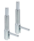 Two Pack Retractable Indexing Plunger Pins M6 Thread, 41.5mm Overall Length, 9.5mm Pin Diameter, Carbon Steel Spring Loaded Locking