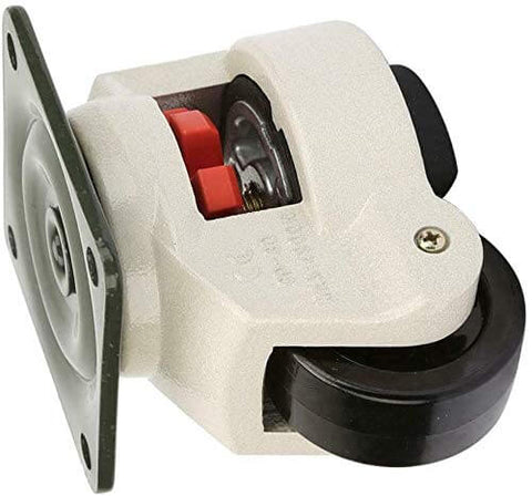 Premium Retractable Leveling Casters With 2 Inch Nylon Wheel 50mm Set Of 4 600 Lb Capacity Per Caster Ivory Finish