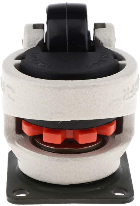 Front view of Premium Retractable Leveling Casters With 2 Inch Nylon Wheel 50mm Set Of 4 600 Lb Capacity Per Caster Ivory Finish