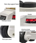 Close-up of Premium Retractable Leveling Casters With 2 Inch Nylon Wheel 50mm Set Of 4 600 Lb Capacity Per Caster Ivory Finish