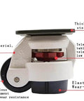 Premium Retractable Leveling Casters With 2 Inch Nylon Wheel 50mm Set Of 4 600 Lb Capacity Per Caster Ivory Finish