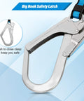 Close-up of 11 Foot Self Retracting Lifeline For Construction Safety Retractable Safety Lanyard With Swivel Top Eye Rebar Hook