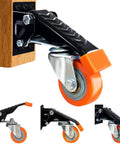 Retractable Workbench Casters Set Of 4 Heavy Duty 700 Lbs Capacity 2.5 Inch Side Mount Swivel Wheels installed on wood