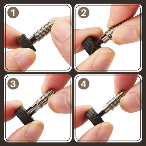 Demonstrating how to use the Hand Retractable Spring Plunger with Knurled Handle M6 Quick Release Pins, showing precise position locking.