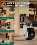 Installation steps for Retractable Workbench Casters With Quick Release Caster Plate Set Four Pack 600 Lb Load Capacity